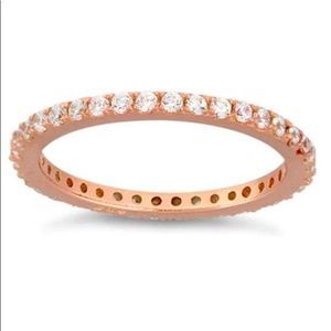 Cubic zirconia rose gold 925 sterling